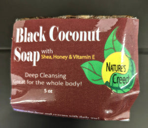 Black Coconut Bar Soap with Shea, Honey & Vitamin E